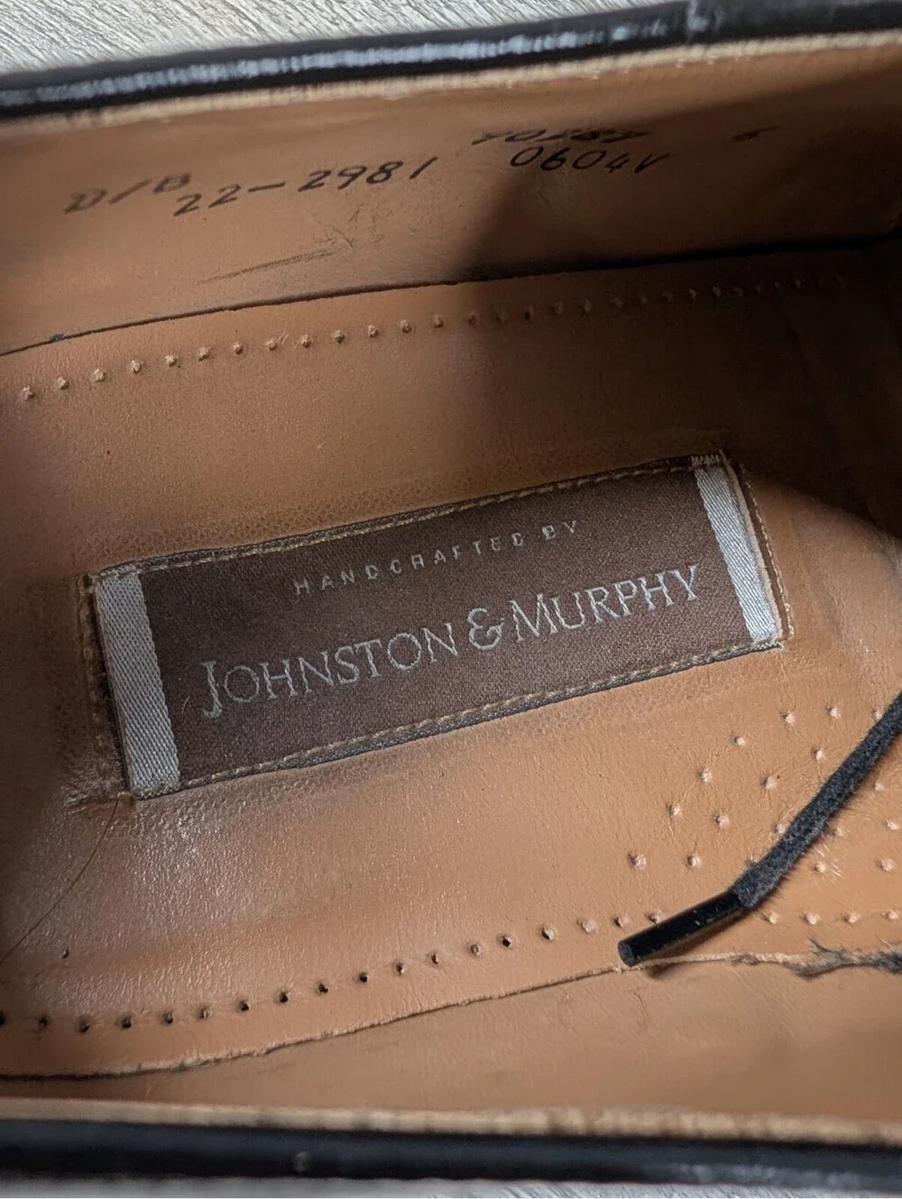Johnston Murphy Mens 13D Black Leather Cap Toe Oxford Dress Shoes Handcrafted
